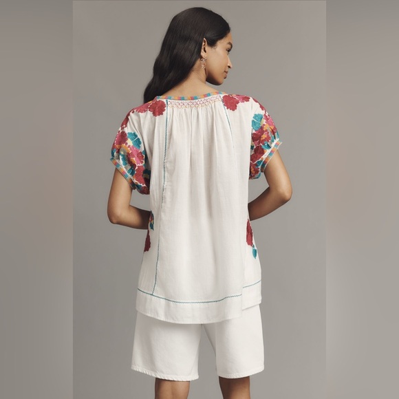 Function & Fringe Edit | Embroidered Floral White Top - Picture 3 of 5